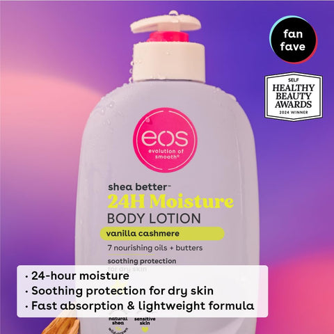 Shea Better Body Lotion- Vanilla Cashmere, 24-Hour Moisture Skin Care, Lightweight & Non-Greasy, Made with Natural Shea, Vegan, 16 Fl Oz