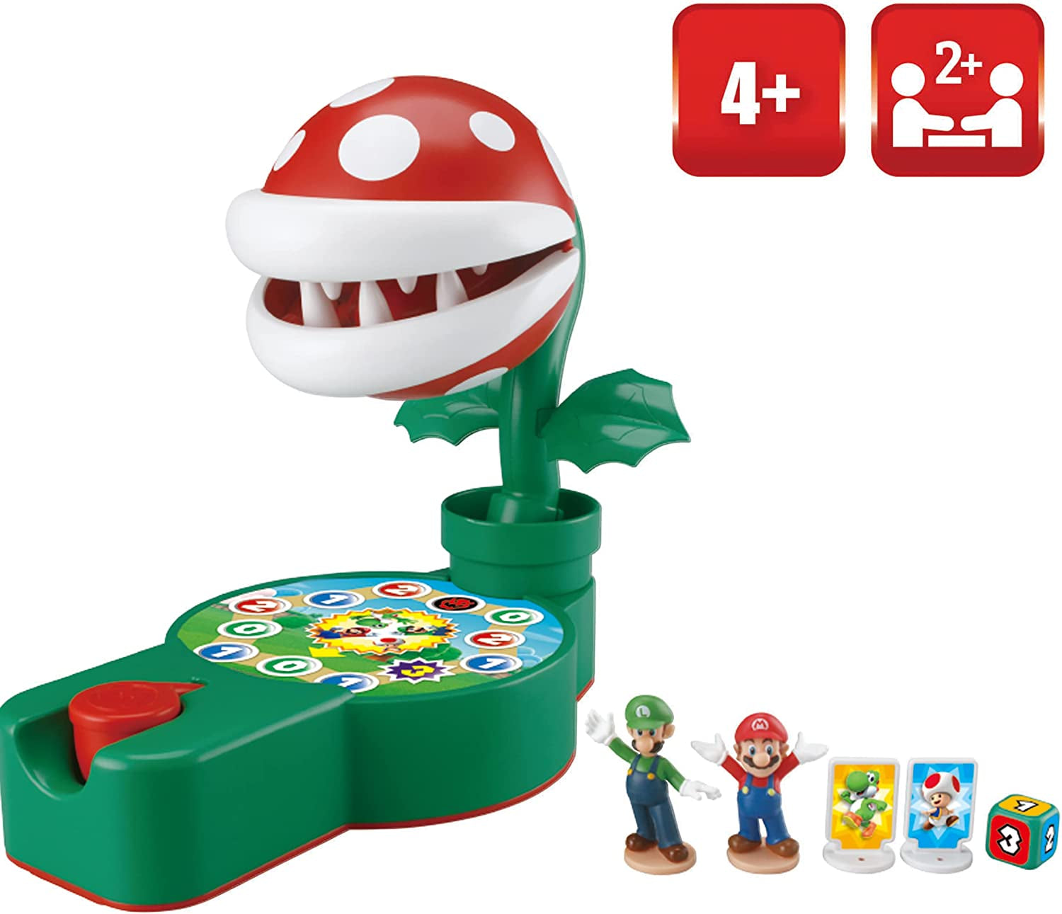 Super Mario Piranha Plant Escape! - Tabletop Action Game for Ages 4+ with 2 Collectible Super Mario Action Figures