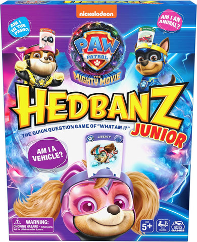 Hedbanz Junior PAW Patrol the Mighty Movie Game- Family Games Games for Family Game Night Kids Games Card Games for Families & Kids Ages 5 and Up