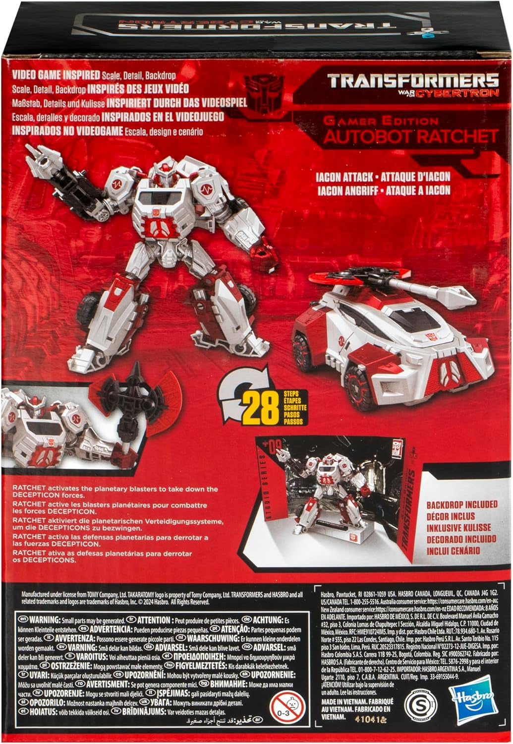 Toys Studio Series Voyager : War for Cybertron 09 Gamer Edition Ratchet, 6.5-Inch Converting Action Figure, 8+