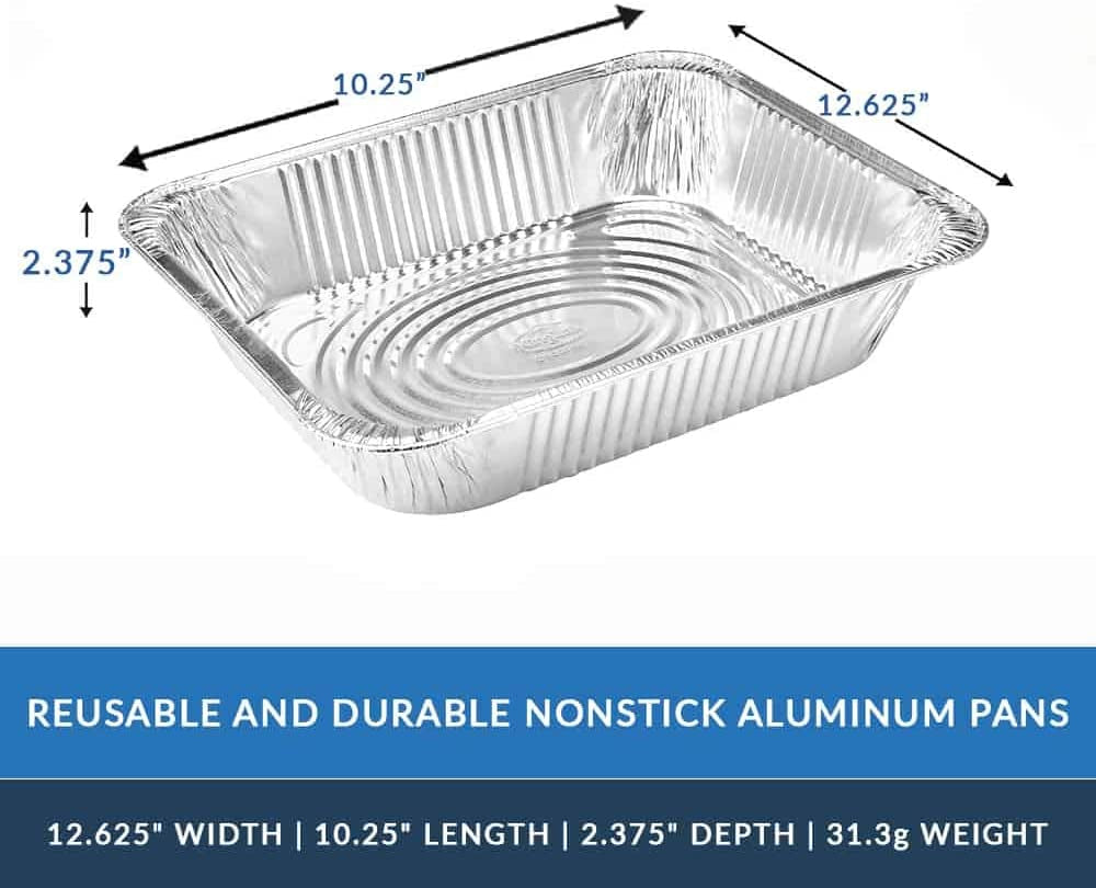 Aluminum Pans with Lids Half Size 9X13 Extra Heavy Duty, Disposable Foil Pans for Baking (25 Sets)