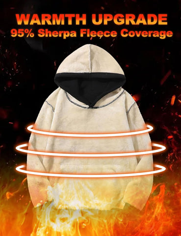 Men'S Casual Fleece Sherpa Lined Hoodie Winter Warm Pullover Hooded Sweatshirt