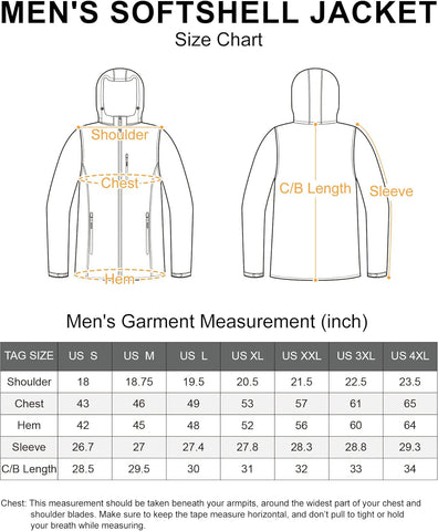 Men'S Lightweight Softshell Jacket Fleece Lined Hooded Water Resistant Winter Hiking Windbreaker Jackets