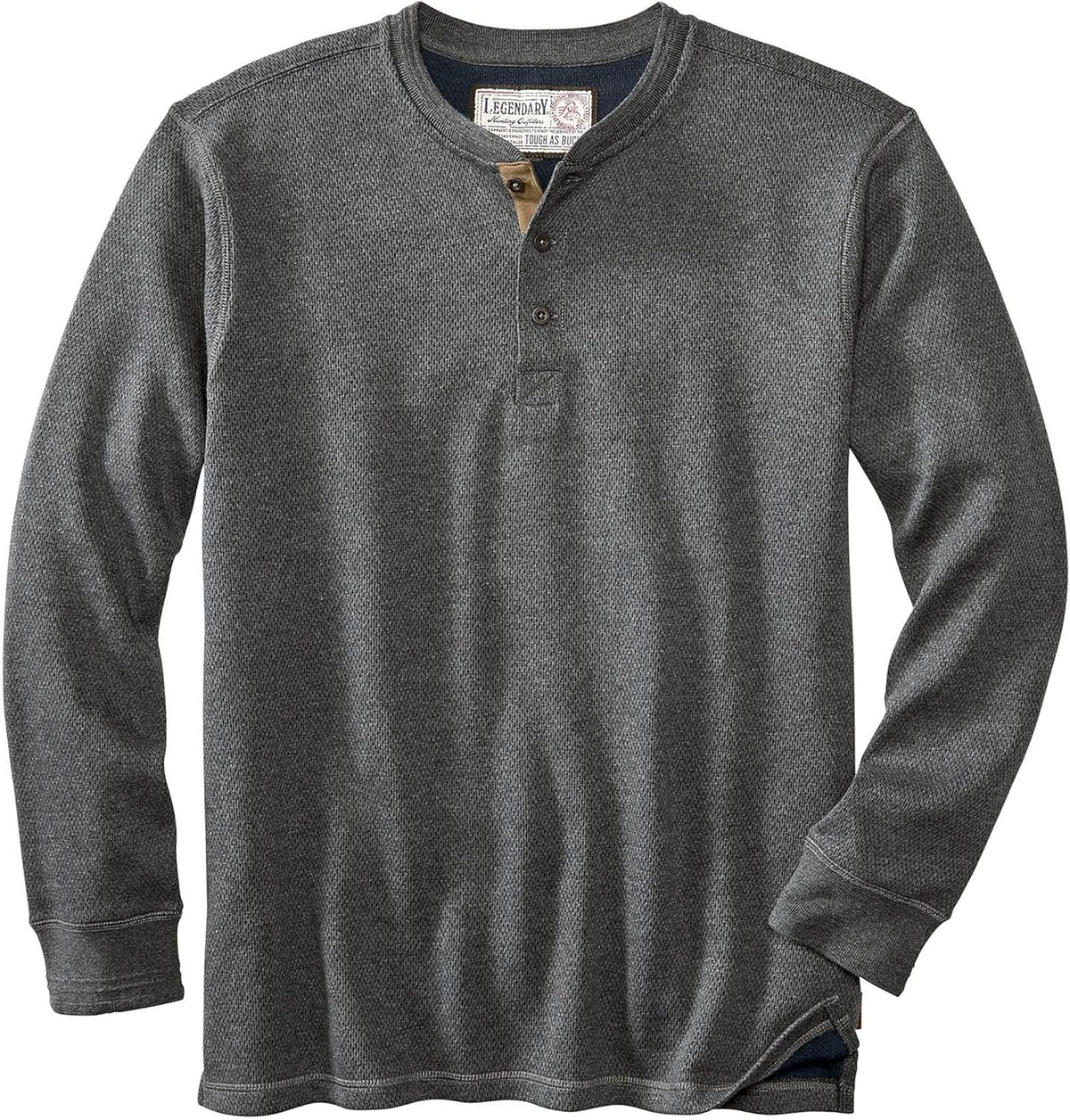 Men'S Tough as Buck Double Layer Thermal Henley Shirt-Casual Long Sleeve Waffle Knit Regular Fit