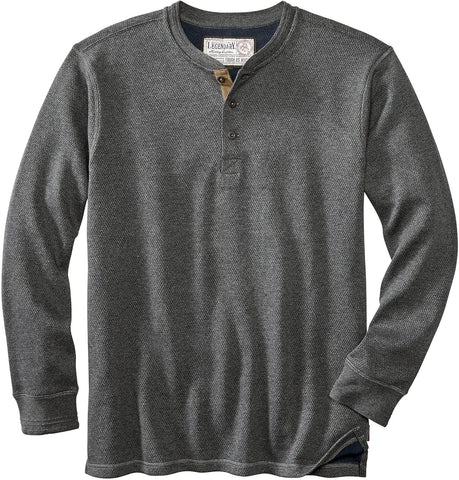 Men'S Tough as Buck Double Layer Thermal Henley Shirt-Casual Long Sleeve Waffle Knit Regular Fit