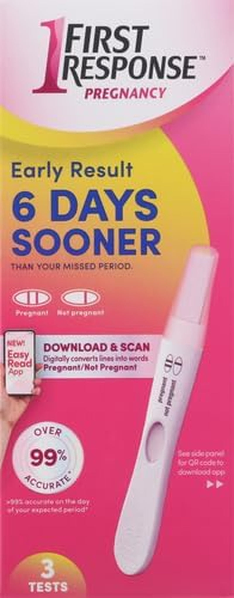 Early Result Pregnancy Test, 3 Count(Pack of 1)(Packaging & Test Design May Vary)