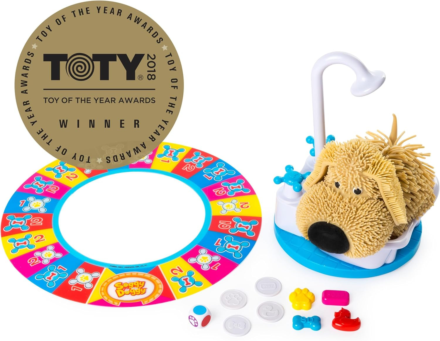 Soggy Doggy, the Showering Shaking Wet Dog Award-Winning Kids Game Board Game for Family Night Fun Games for Kids Toys & Games, for Kids Ages 4 and Up