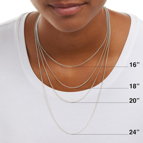 Sterling Silver Thin 0.8Mm Box Chain Necklace | Available in Yellow Gold or Silver | 16", 18", 20", 24", or 30" (Previously Amazon Collection)