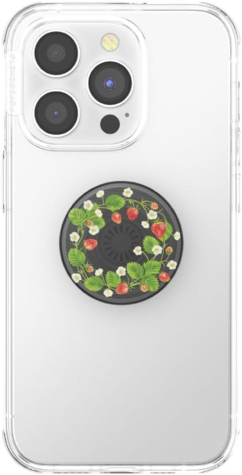 Plant-Based Phone Grip with Expanding Kickstand, Eco-Friendly - Strawberry Picking