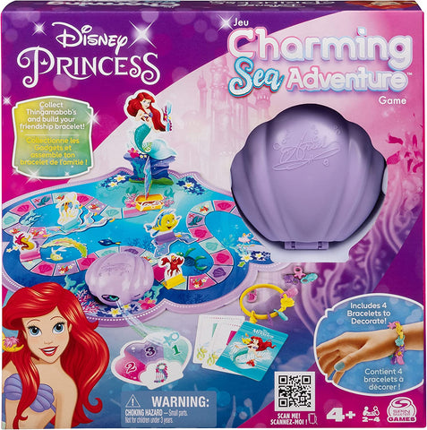 Disney Princess, Charming Sea Adventure Board Game Little Mermaid Toys Featuring Ariel & Friends Fun Game for Family Game Night, for Kids Ages 4 and Up