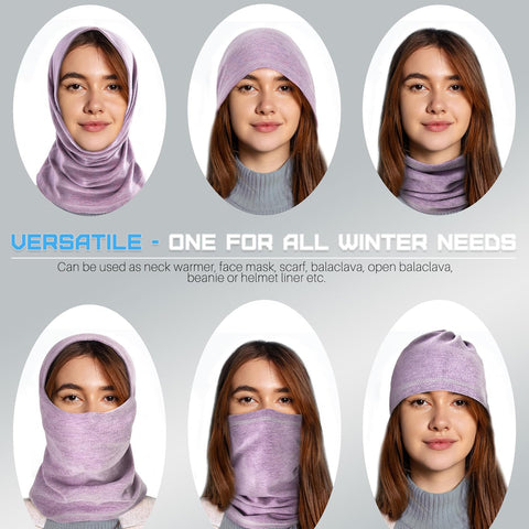 Winter Neck Gaiter Warmer, Soft Fleece Face Mask Scarf for Cold Weather Skiing Cycling Outdoor Sports