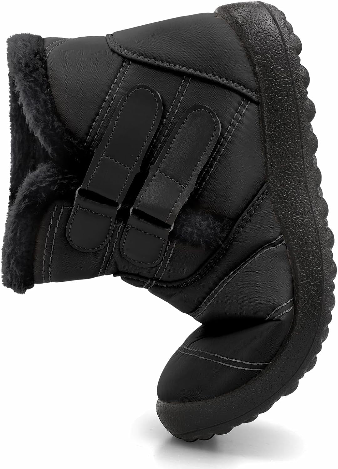 Mens Snow Boots Women Winter Anti-Slip Ankle Booties Waterproof Slip on Warm Fur Lined Sneaker