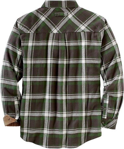 Men'S Buck Camp Flannel, Long Sleeve Plaid Button down Casual Shirt, Corduroy Cuffs