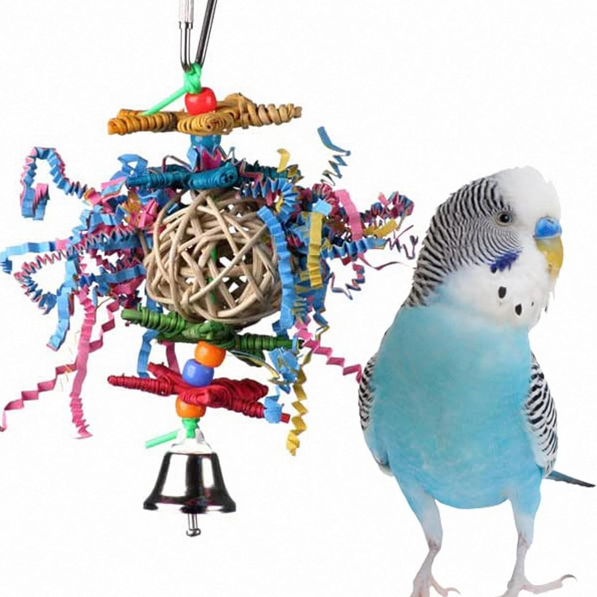 SB541 Crinkle Crinkle Little Star Bird Toy - Small Bird Size, Parrotlets, Cockatiels, Lovebirds - Foraging & Chew Toy - Stimulating Bird Toy for Enrichment - 6" X 2"