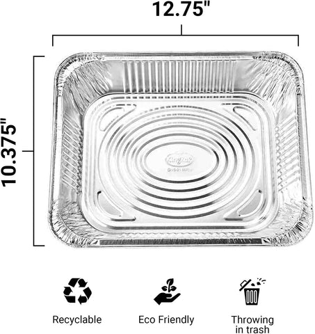 Aluminum Pans with Lids Half Size 9X13 Extra Heavy Duty, Disposable Foil Pans for Baking (25 Sets)