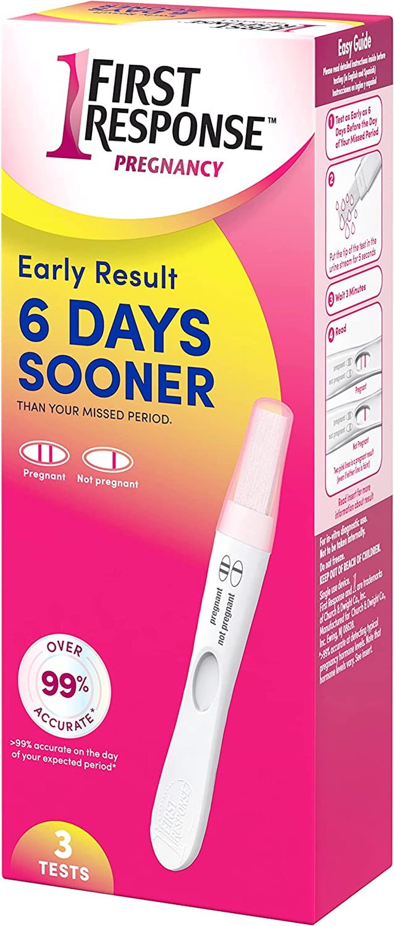 Early Result Pregnancy Test, 3 Count(Pack of 1)(Packaging & Test Design May Vary)