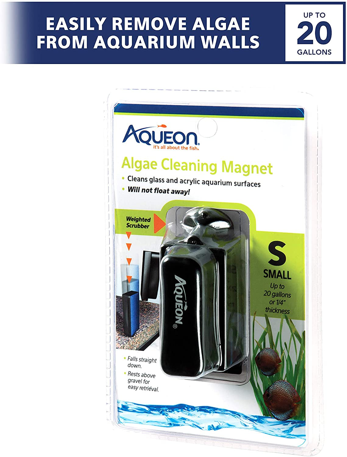 Aquarium Algae Cleaning Magnets Glass/Acrylic, Small, Black