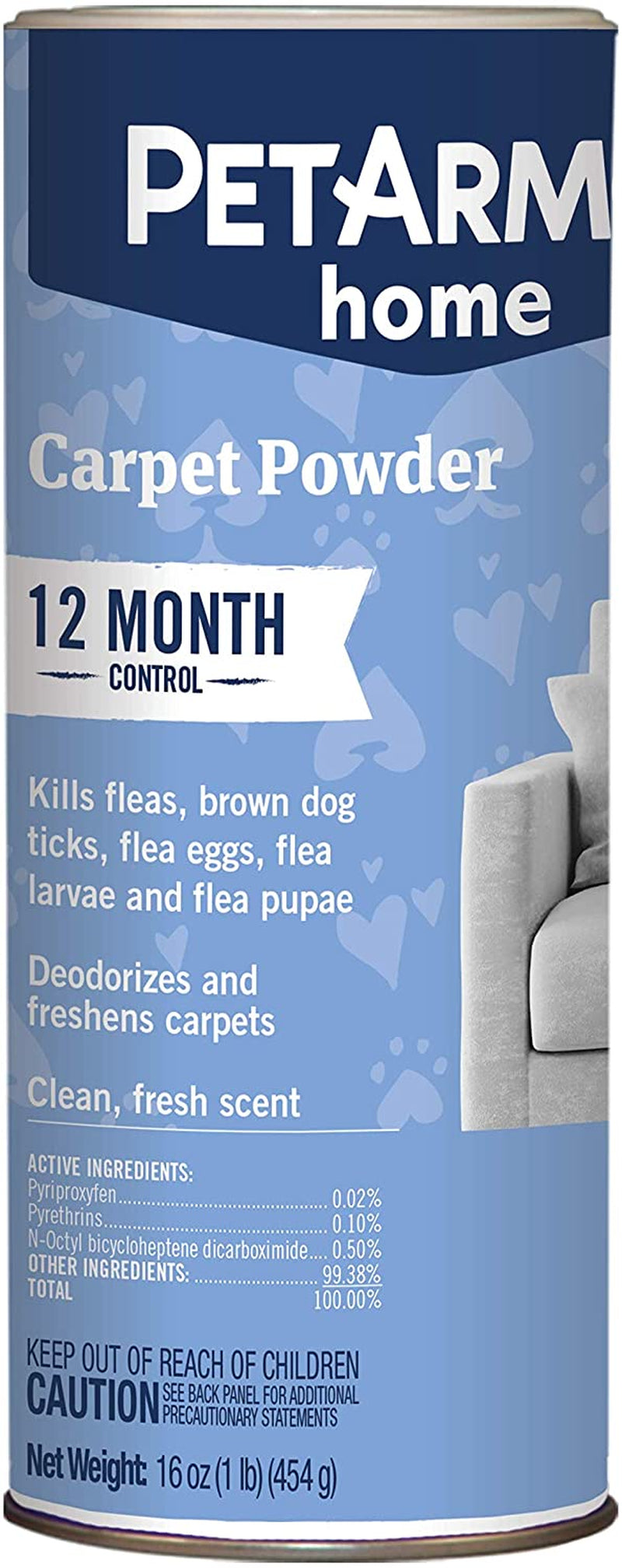 Home Carpet Powder for Fleas and Ticks, Protect Your Home from Fleas and Deodorizes Carpets, 16 Ounce