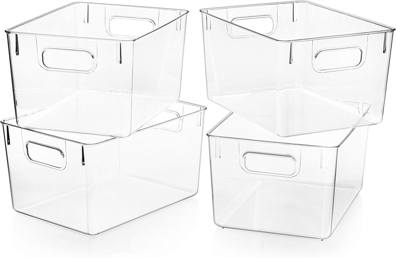 Clear Plastic Storage Bins – Pantry Organizers & Storage Containers, Cabinet Organizer - Home Organization Must Haves for Kitchen, Laundry Room, Office, Closet, Garage & Freezer