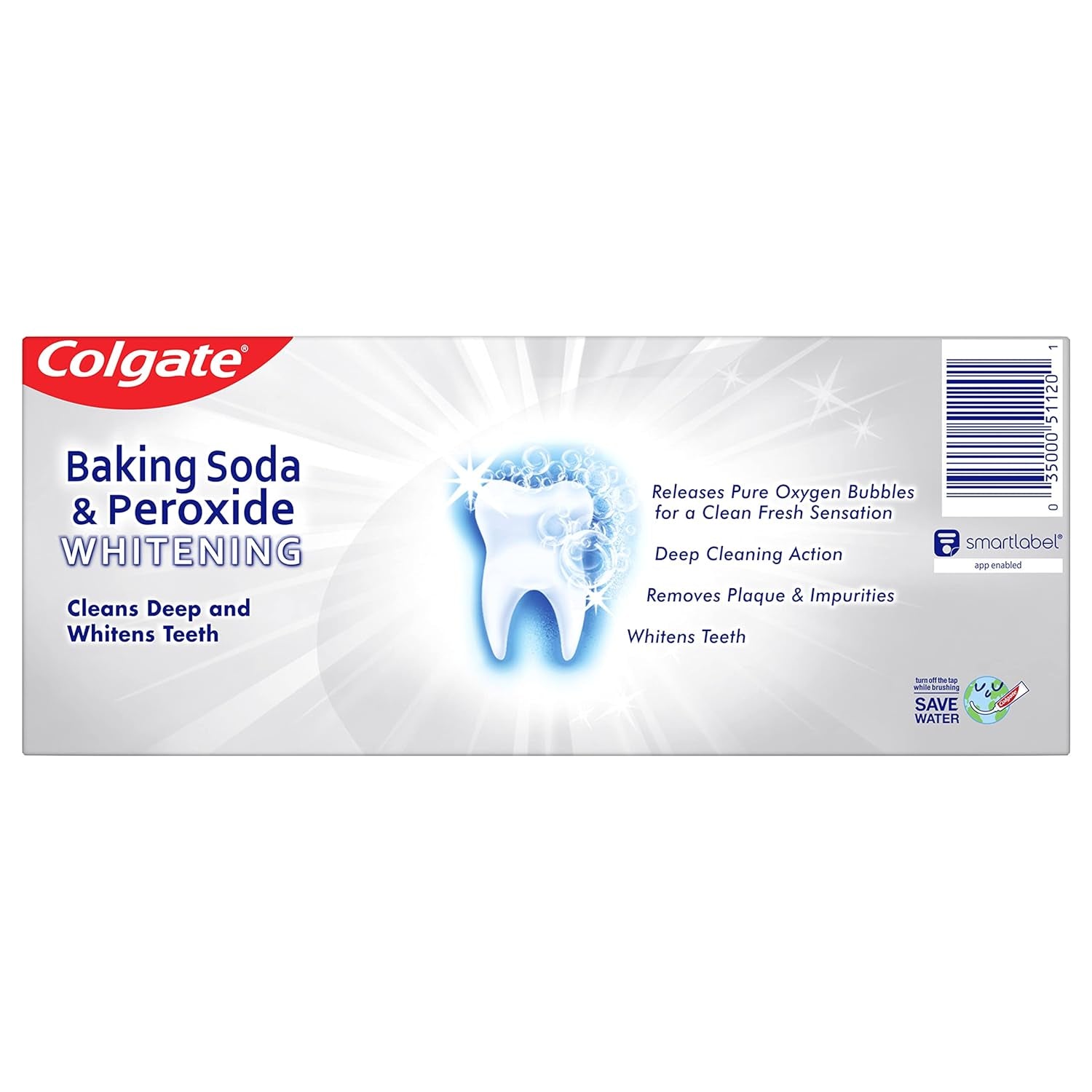 Baking Soda & Peroxide Toothpaste - Whitens Teeth, Fights Cavities & Removes Stains, Brisk Mint, 6 Ounce (Pack of 2)