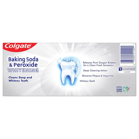 Baking Soda & Peroxide Toothpaste - Whitens Teeth, Fights Cavities & Removes Stains, Brisk Mint, 6 Ounce (Pack of 2)