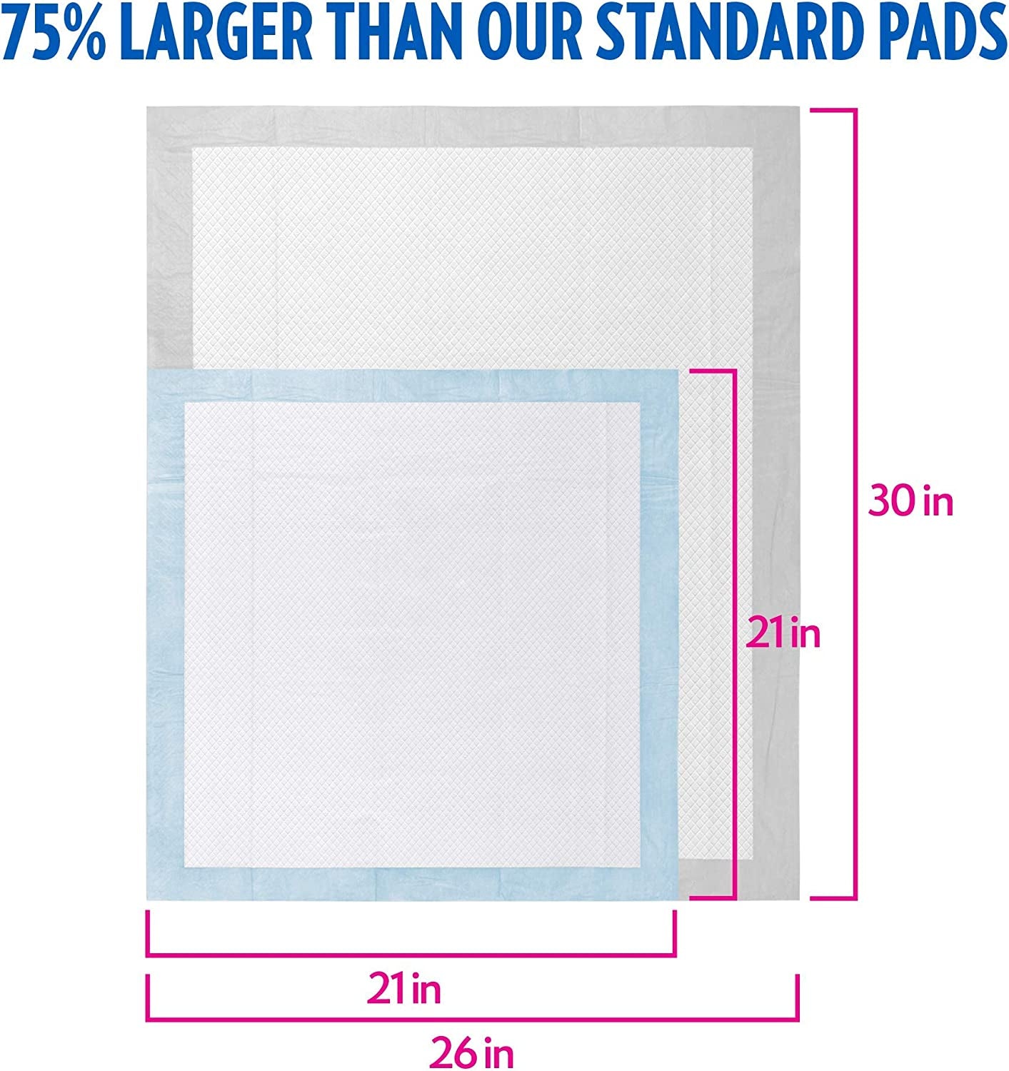 Heavy Duty XXL Dog Pads - Absorbent Pet Training and Puppy Pads - 26 X 30 in - 30 Count,White