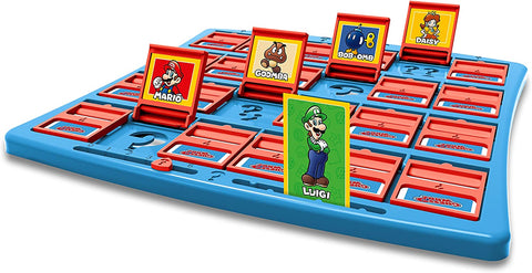 Super Mario Guess Who? Board Game, Play with Classic Nintendo Characters Including Mario, Luigi, Peach, Bowser, and Donkey Kong, Ages 6 and Up, Wm03076-En1-6,Blue,Red