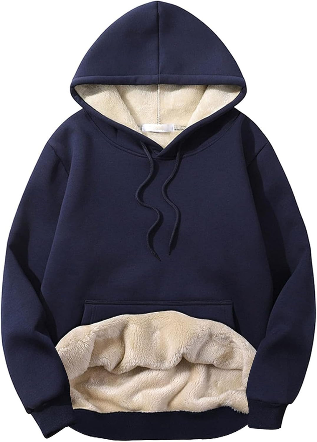 Men'S Casual Fleece Sherpa Lined Hoodie Winter Warm Pullover Hooded Sweatshirt