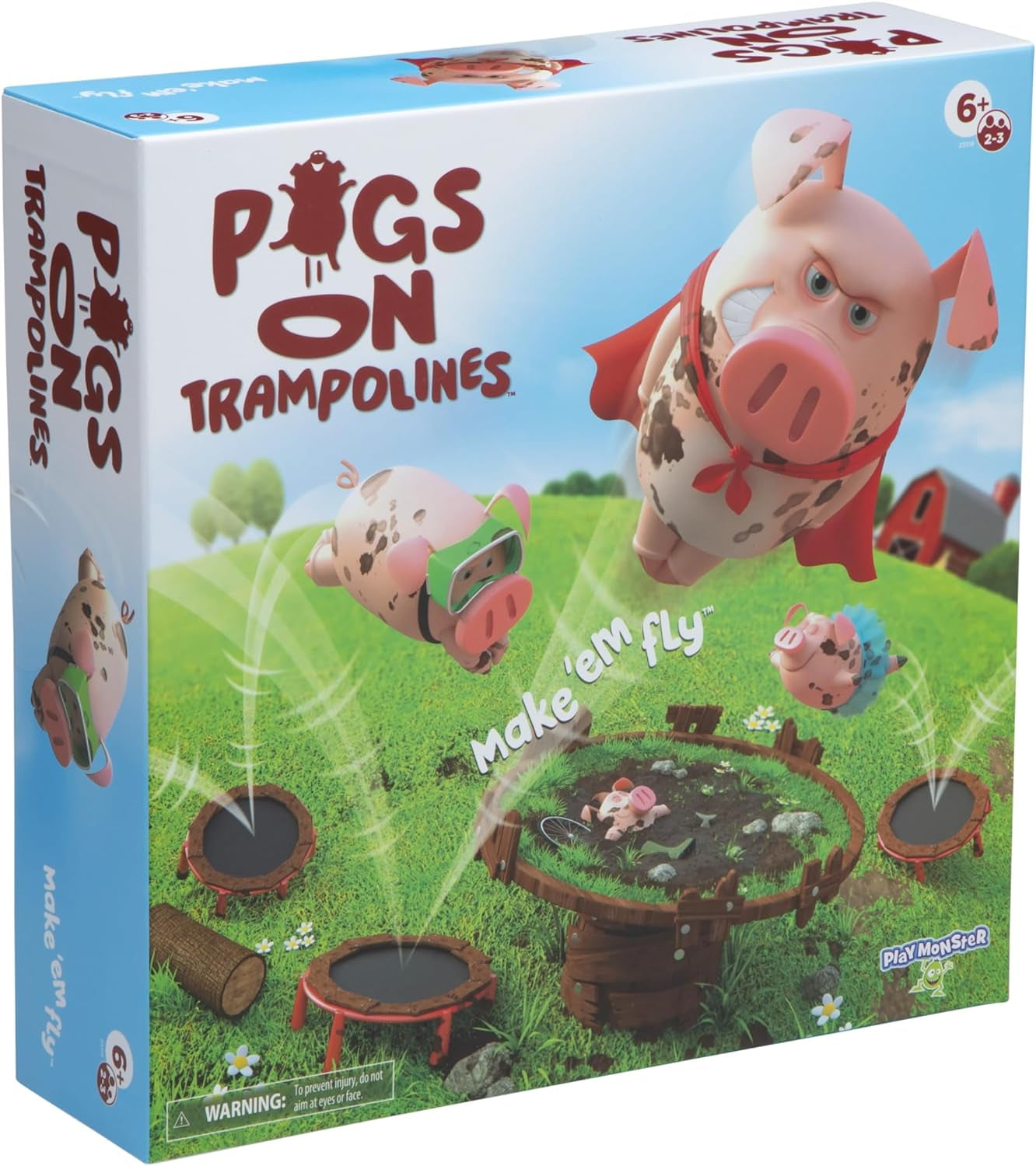 Pigs on Trampolines Game, Fun Board Games for Kids 6-8, Family Games, Trampoline Toys, Flying Pigs Game for Kids, Fast Action Games for Kids 8-12, Games for Family Game Night