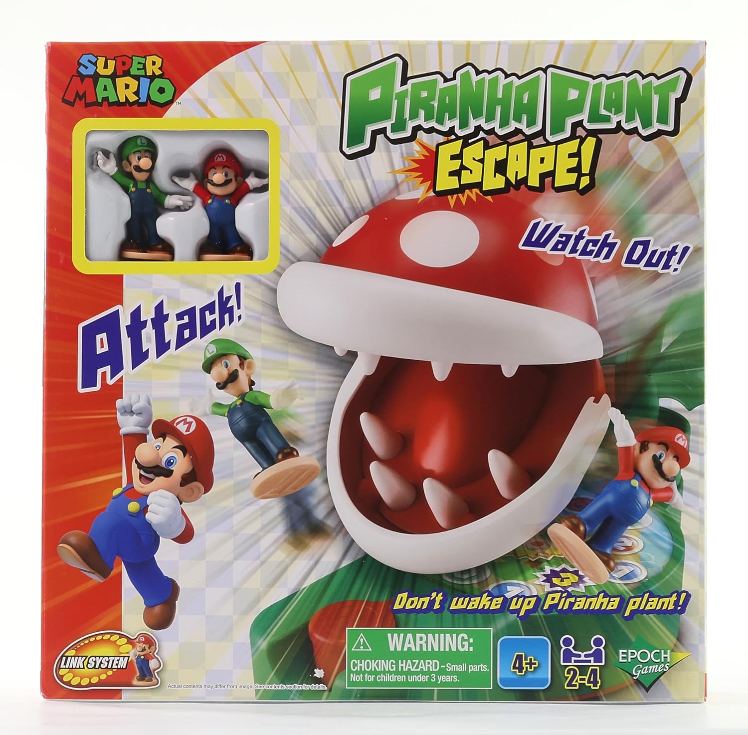 Super Mario Piranha Plant Escape! - Tabletop Action Game for Ages 4+ with 2 Collectible Super Mario Action Figures