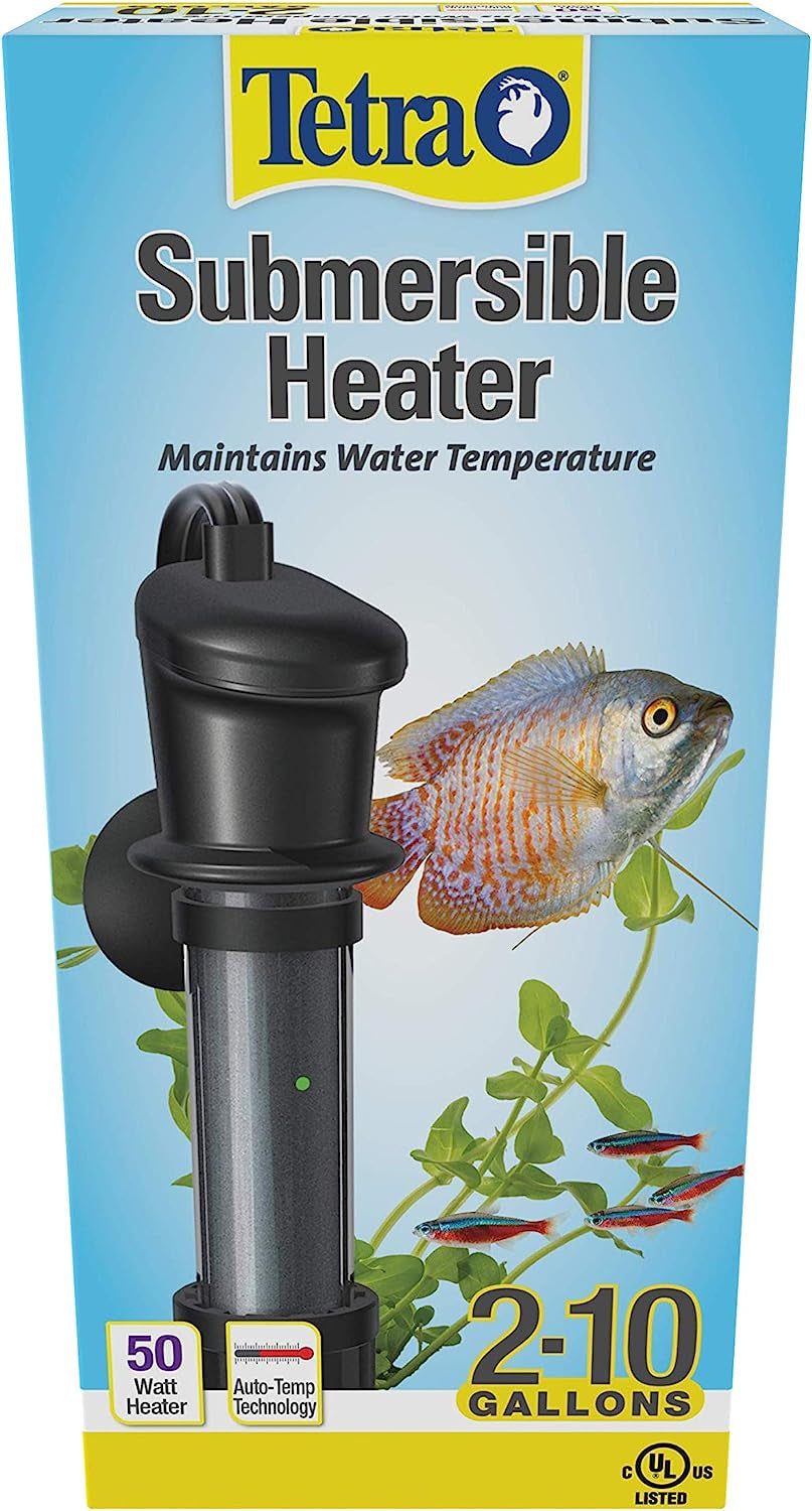 HT Submersible Aquarium Heater with Electronic Thermostat, 50-Watt, 2-10 Gallon