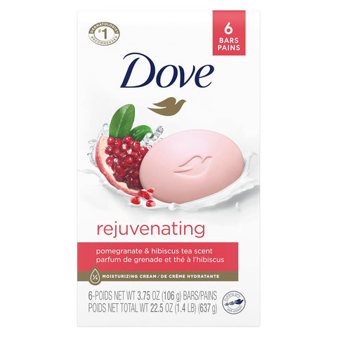 Beauty Bar for Softer and Smoother Skin Pomegranate and Lemon Verbena More Moisturizing than Bar Soap 3.75 Oz 6 Bars