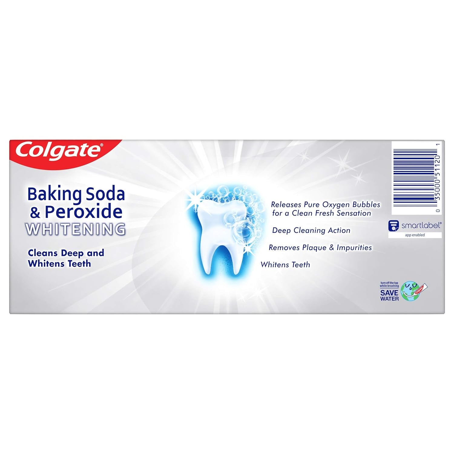 Baking Soda & Peroxide Toothpaste - Whitens Teeth, Fights Cavities & Removes Stains, Brisk Mint, 6 Ounce (Pack of 2)