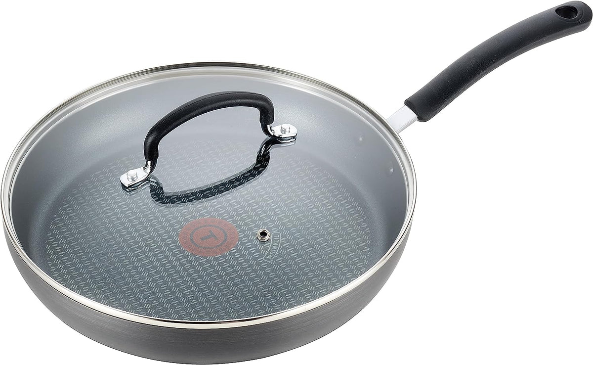 Ultimate Hard Anodized Nonstick Fry Pan with Lid 10 Inch, Oven Broiler Safe 400F, Lid Safe 350F, Cookware, Kitchen, Home, Versatile Frying Pan, Skillet, Pots and Pans, Dishwasher Safe, Black