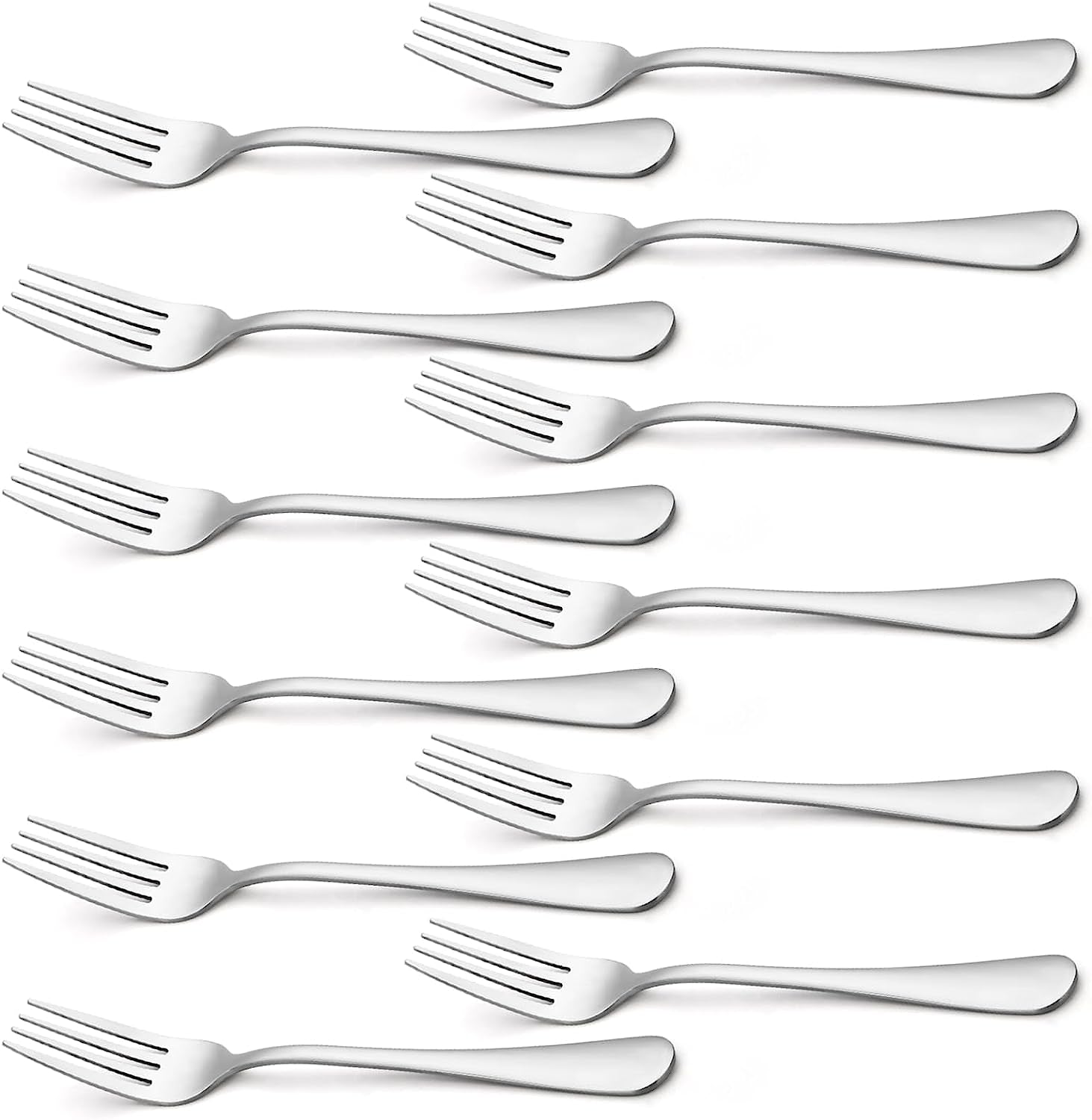 Forks Silverware, Dinner Forks 8 Inches,  Forks Set of 12 Premium Food Grade Stainless Steel Forks for Home Kitchen Party Restaurant, Mirror Polished Dishwasher Safe