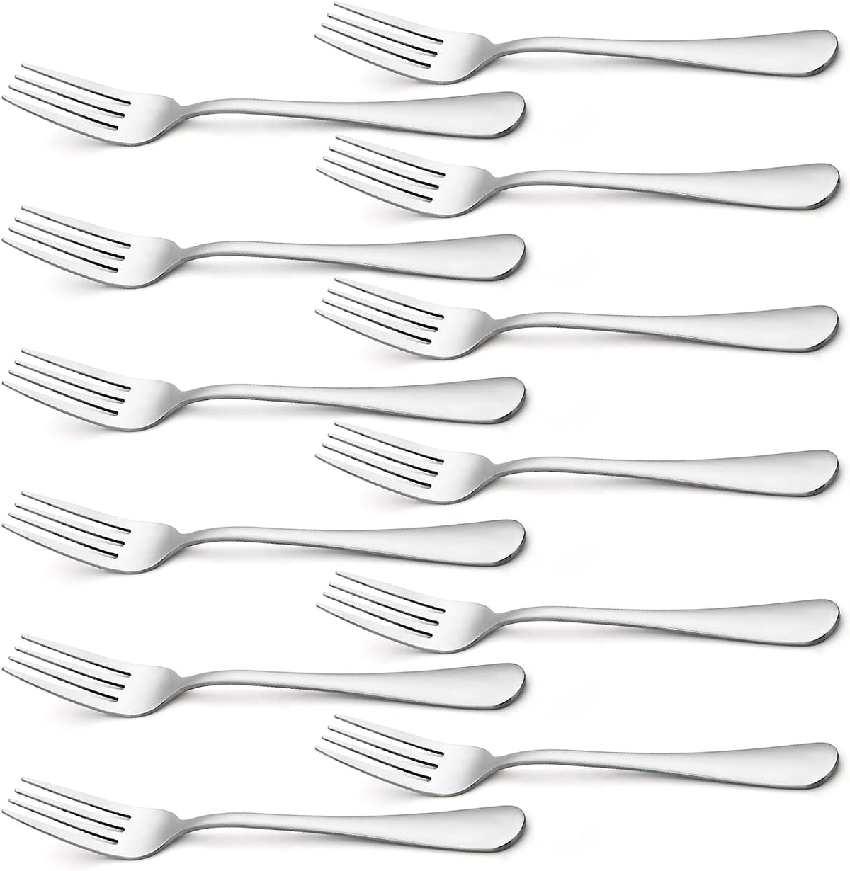 Forks Silverware, Dinner Forks 8 Inches,  Forks Set of 12 Premium Food Grade Stainless Steel Forks for Home Kitchen Party Restaurant, Mirror Polished Dishwasher Safe