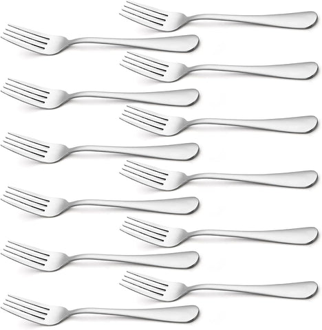 Forks Silverware, Dinner Forks 8 Inches,  Forks Set of 12 Premium Food Grade Stainless Steel Forks for Home Kitchen Party Restaurant, Mirror Polished Dishwasher Safe