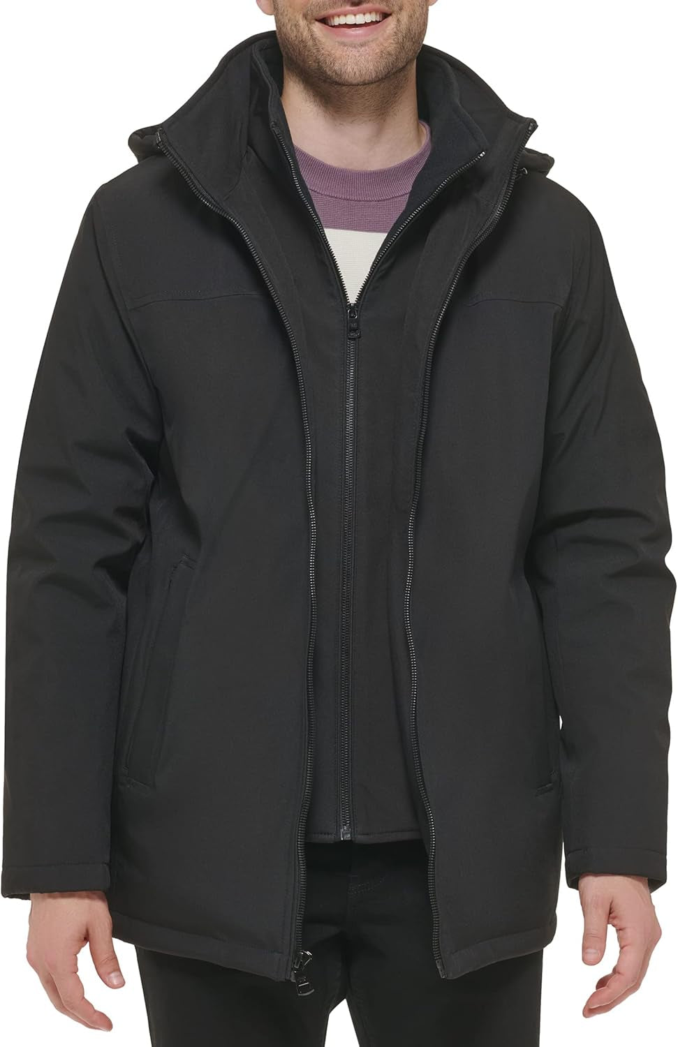 Men’S Water and Wind Resistant Hooded Coat from Fall into Winter