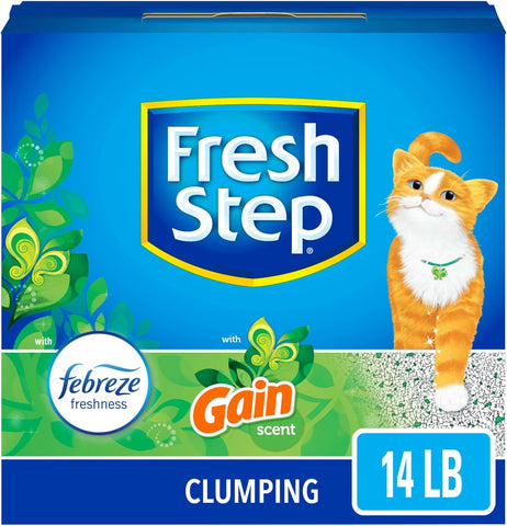 Clumping Cat Litter with Febreze Gain Scent, Activated Charcoal for Odor Control, 14 Pounds