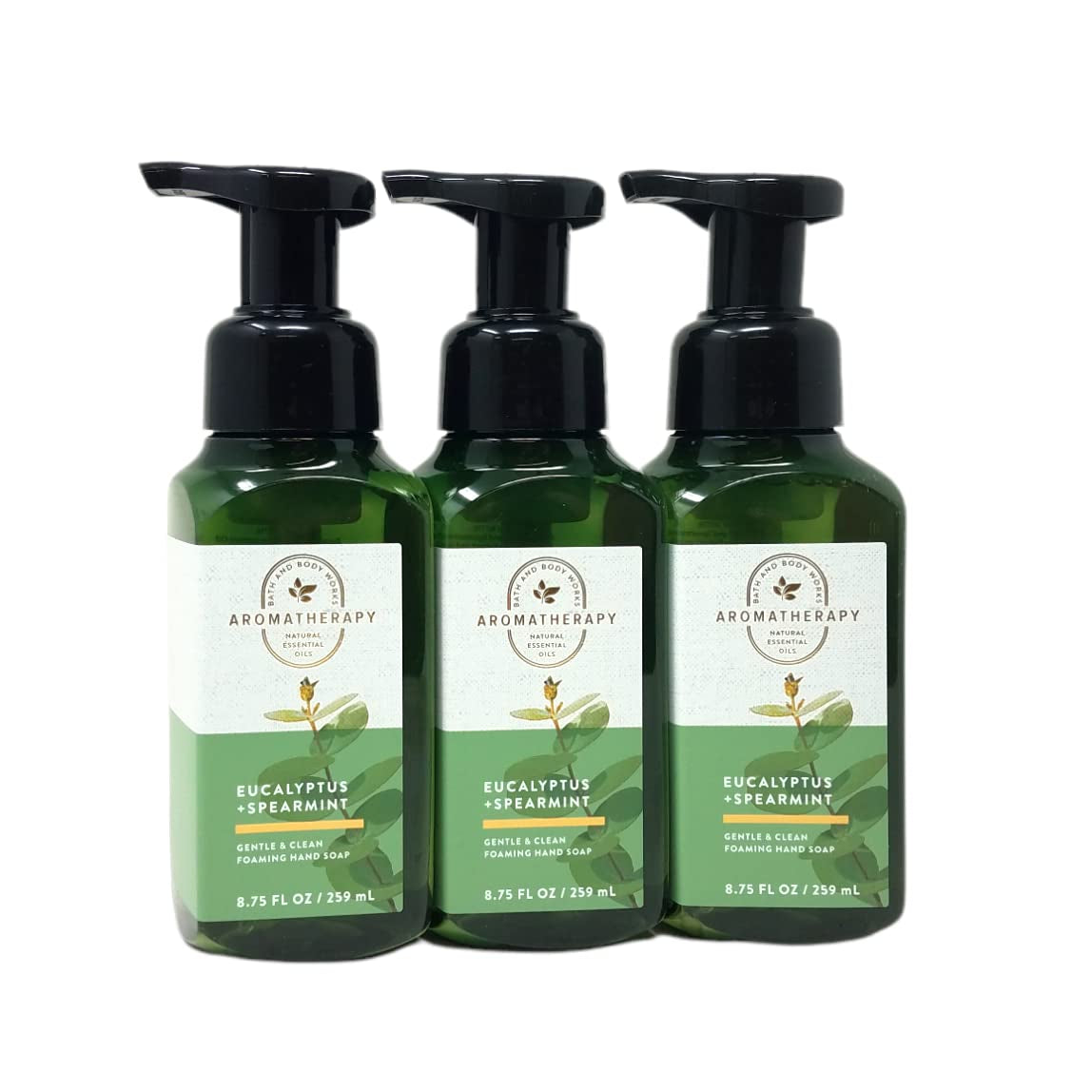 Aromatherapy Stress Relief Eucalyptus Spearmint Gentle Foaming Hand Soap 8.75 Fl.Oz Set of 3