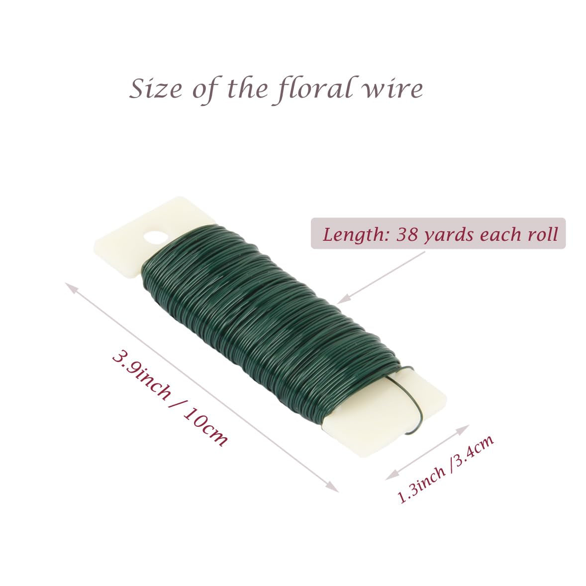 Floral Wire, 3 Pack Green Florist Stem Wire 114 Yards Flexible Paddle Wire for Crafts, Christmas Wreaths, Garland and Flower Arrangements