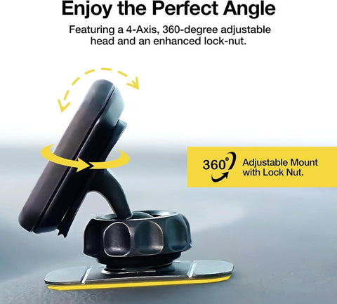 MAGDMB Magicmount Magnetic Car Phone Mount - Secure and Convenient Dashboard Phone Holder with 360° Adjustable Magnet Head - Universal and Compatible with Iphone, Samsung, and All Devices