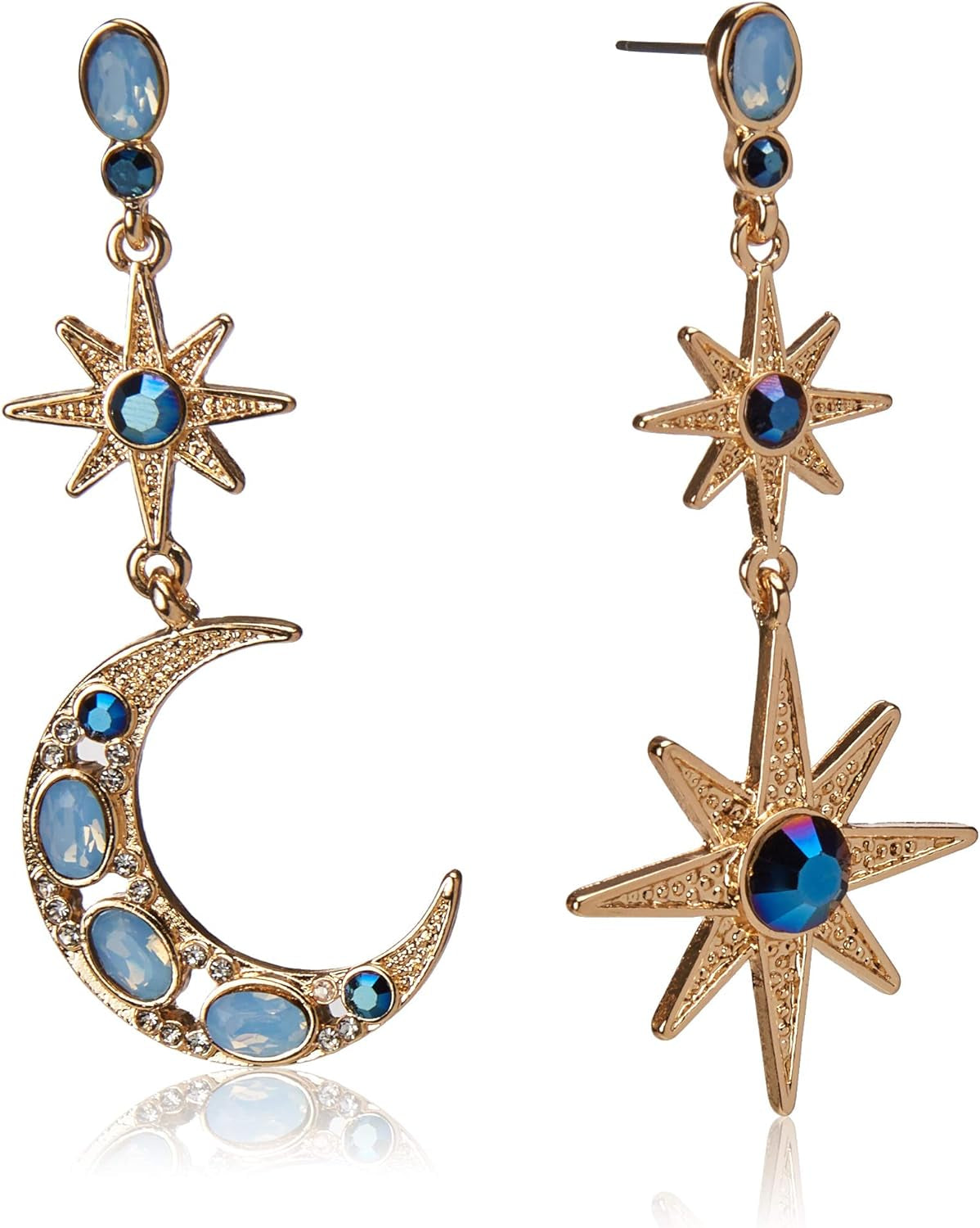 Celestial Moon & Star Drop Earrings