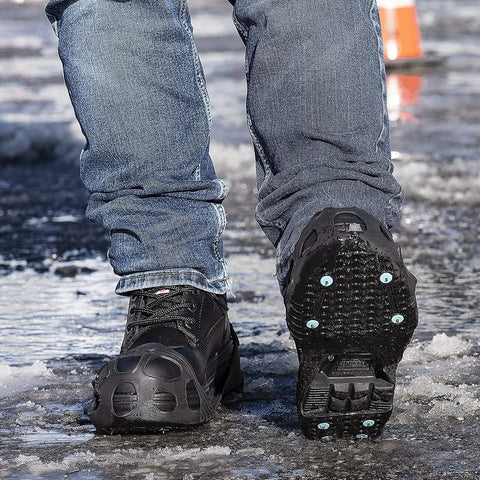 All Purpose Industrial Ice Cleats for Men & Women - Traction Aids for Walking & Working on Snow/Ice - 16 Spikes