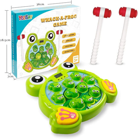 Whack a Frog Game with 2 Hammers, Toddler Early Developmental Learning Toy, Fun Birthday Gift for Kids Age 2+, Toys for 2 3 4 Year Old Boys Grils