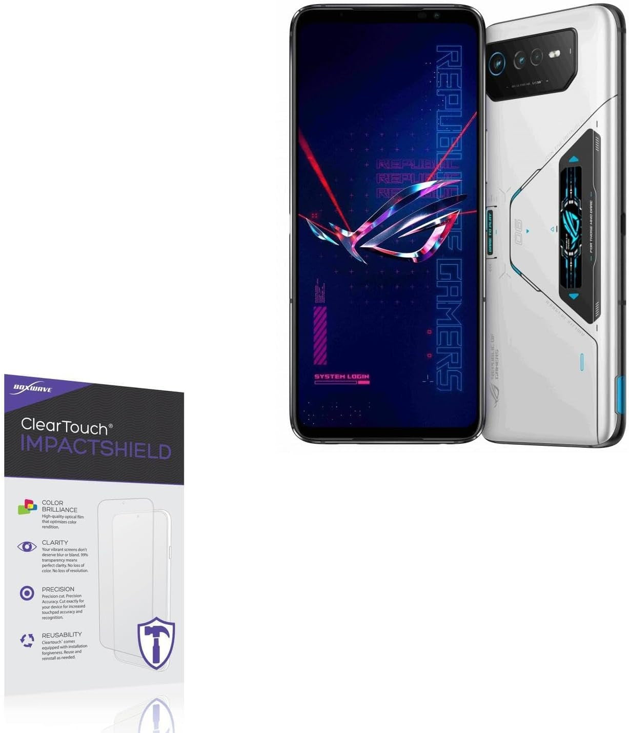 Screen Protector Compatible with ASUS ROG Phone 6 Pro - Cleartouch Impactshield (2-Pack), Impenetrable Screen Protector Flexible Film